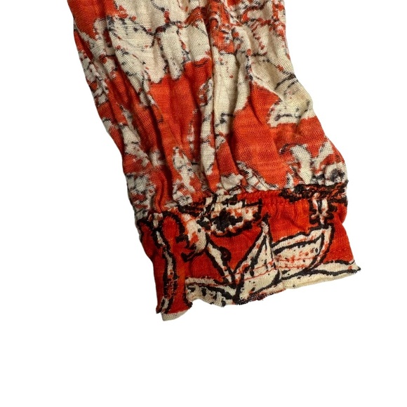 NWOT Free People Say The Word Ruched Long Sleeve V-Neck Top XS ruby red combo - Picture 9 of 14